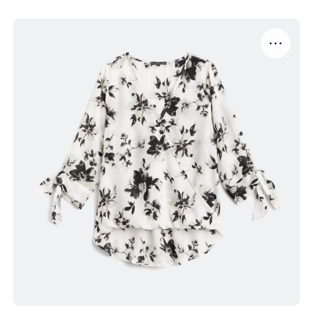 Floral Print Blouse with Tie Sleeves